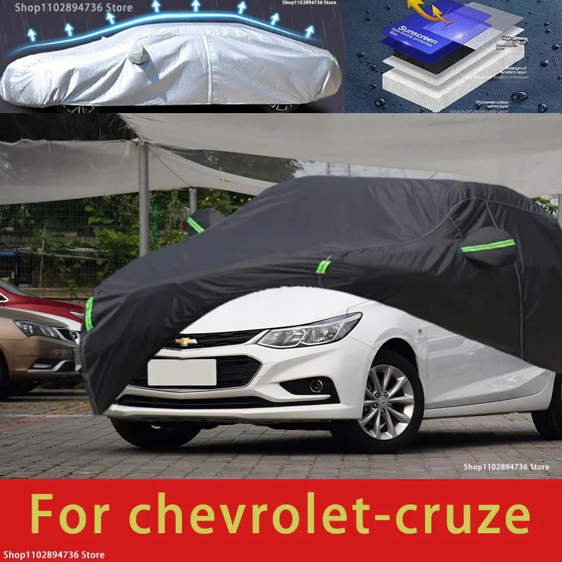 

For chevrolet cruze fit Outdoor Protection Full Car Covers Snow Cover Sunshade Waterproof Dustproof Exterior black car cover