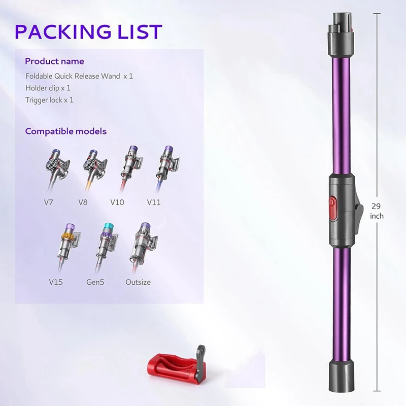 عصا تمديد قابلة للطي متوافقة مع ملحقات المكنسة اللاسلكية V7V8V10 V11 V15، استبدال عصا الإصدار السريع-A07G