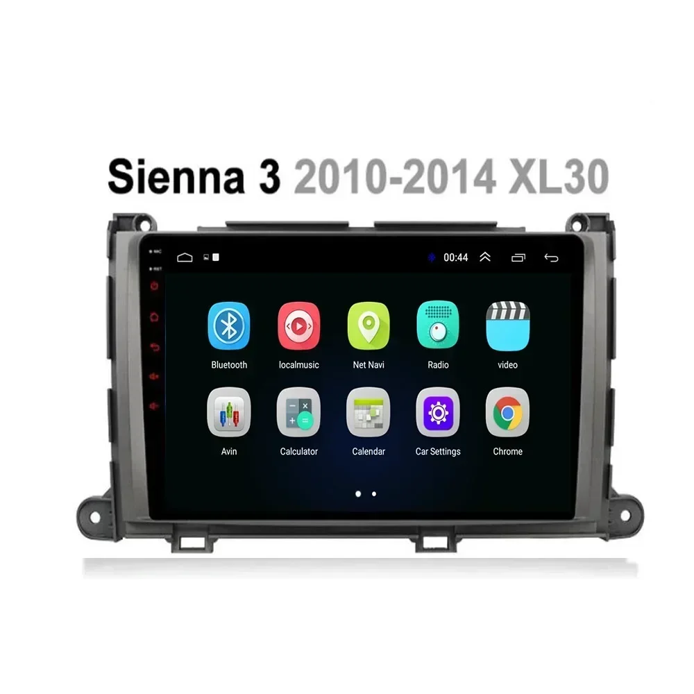 2 Din Android 13 Car Stereo Radio DVD GPS Multimedia Video Player 5G WiFi Camera DSP Carplay for Toyota Sienna 2009 -2014