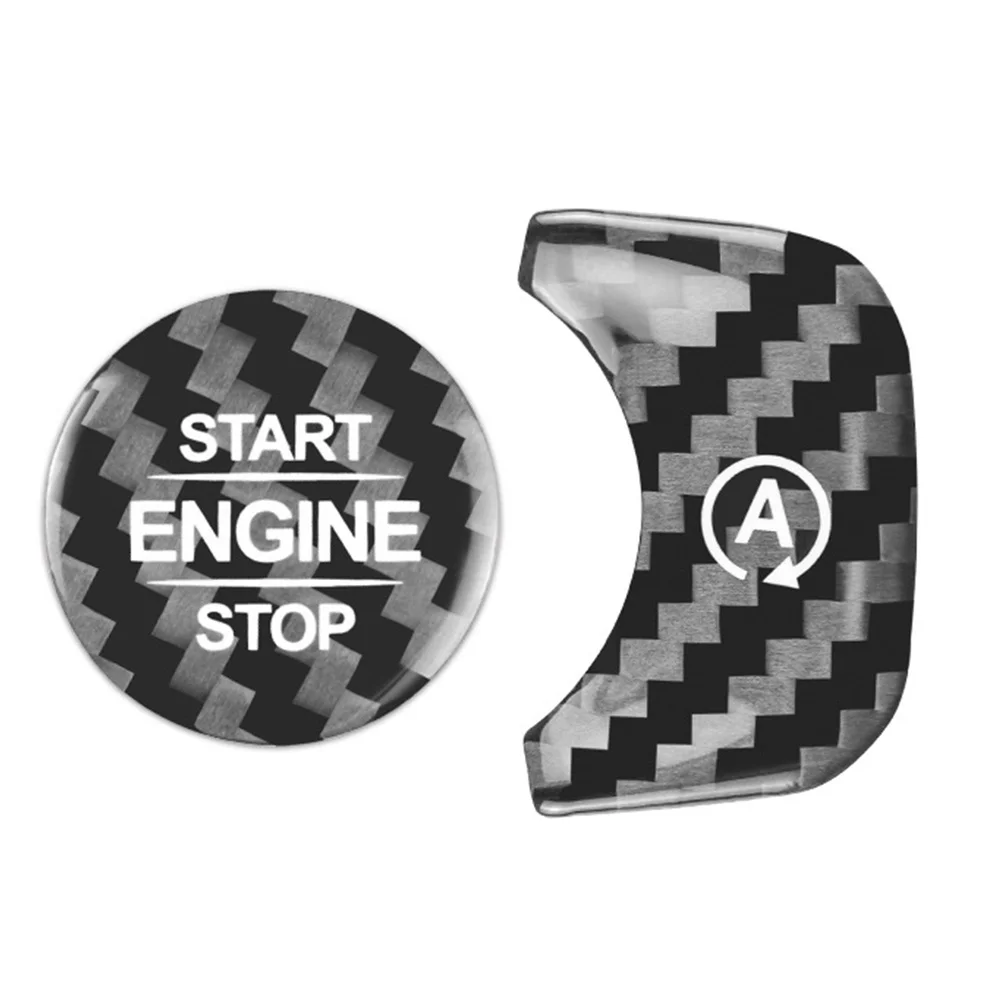 Carbon Fiber Car Engine Start Stop Button a Sticker for Mercedes Benz GLS X167 GLE W167 W464 2020