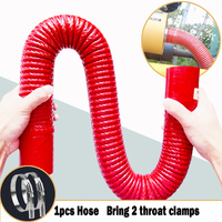 Red steel wire corrugated pipe Water Radiator Tube for Air Intake High Pressure Rubber Joiner Intercooler Silicone Hose ID16-110