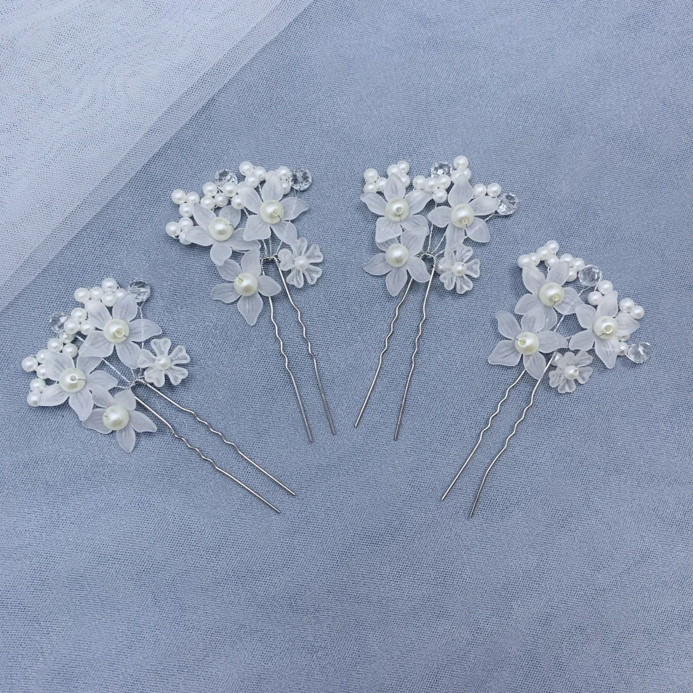 Handmade Fashion Crystal Flower Hair Clip Haiepin Rhinestone Hairpin Bridal Wedding Hair Accessories Jewelry Hair Clip Hairpin