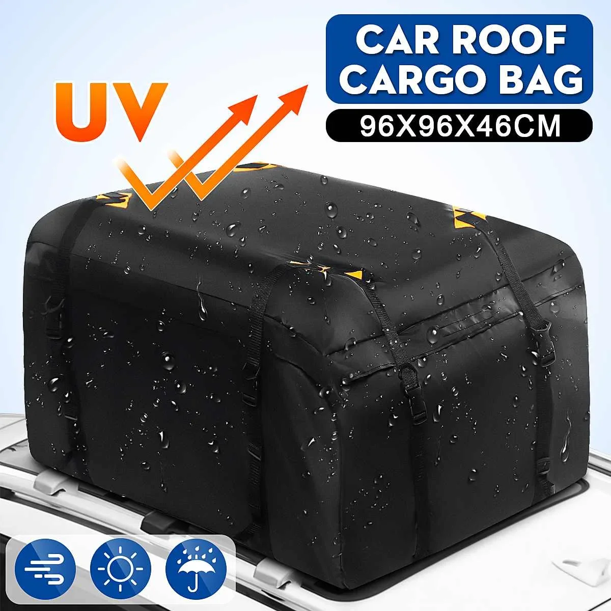 Bolsa de equipaje Universal impermeable para techo de coche, portaequipajes de carga para SUV, bolsa de viaje, 96X96X46cm