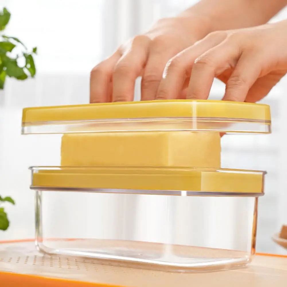 Long-lasting Butter Cutter Stainless Steel Butter Slicer Container with Airtight Lid for Fridge Storage Cutting Wire for Easy