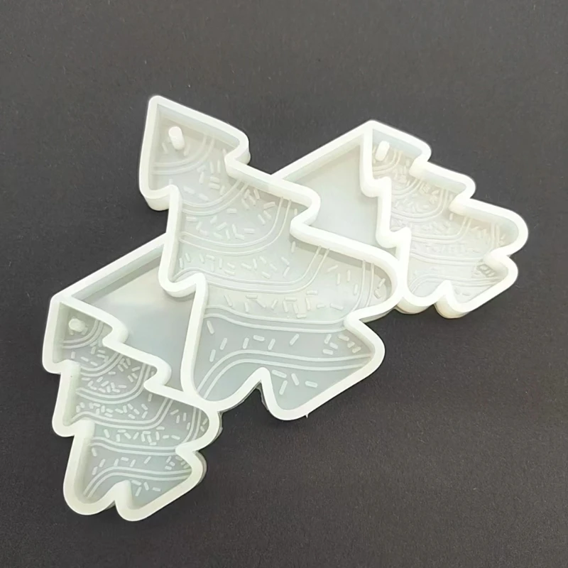 Christmas Tree Shaped Pandents Silicone Mold DIY Handmade Plaster UV Epoxy Resin Keychain Earring Molds Jewelry Making Supplies
