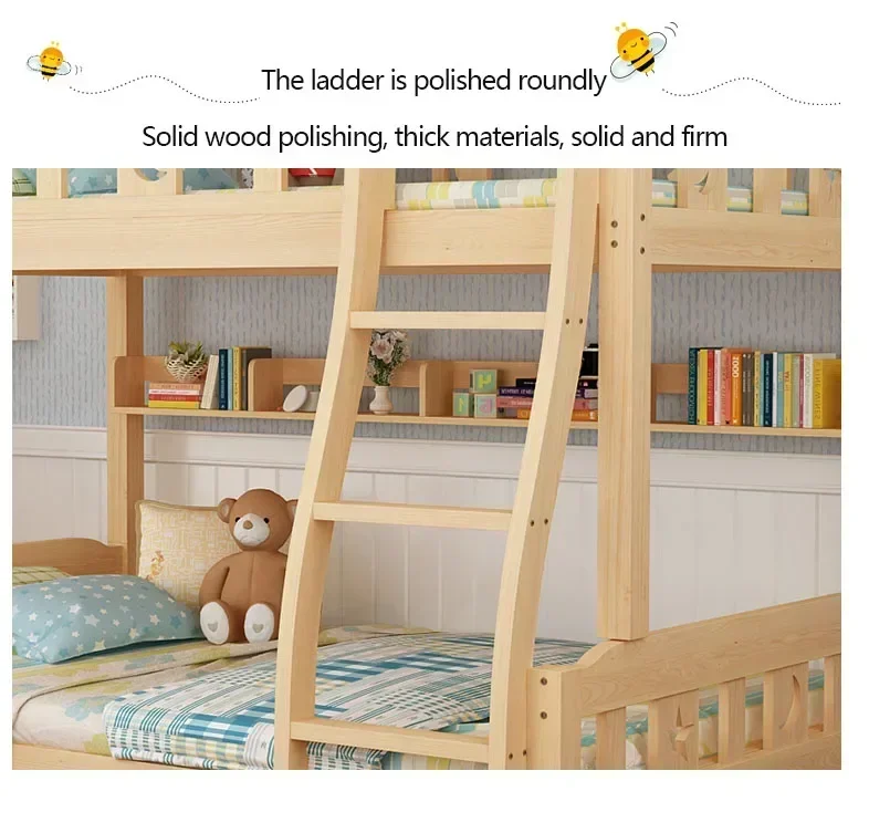 #Modern two-story double bed childcare bed with desk two-story children double bed