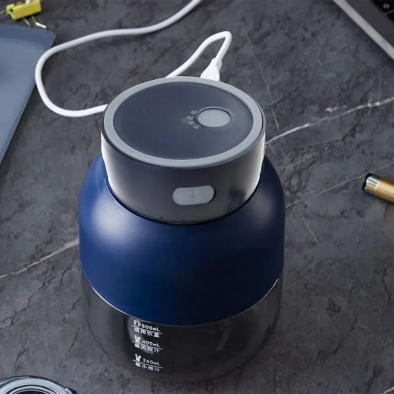 J6PE Portable 500ml Travel Cup dan Tutup 2600mAh Juicer Cup untuk Shakes and Home Travel