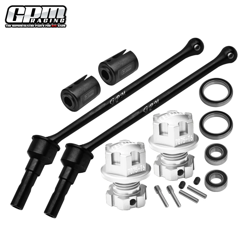 GPM 스틸 F/R TRAXXAS 1/10 MAXX W/WIDEMAXX MONSTER TRUCK-89086-4용 7075 Alu 휠 잠금 장치 및 육각 클로가 있는 CVD 샤프트 확장