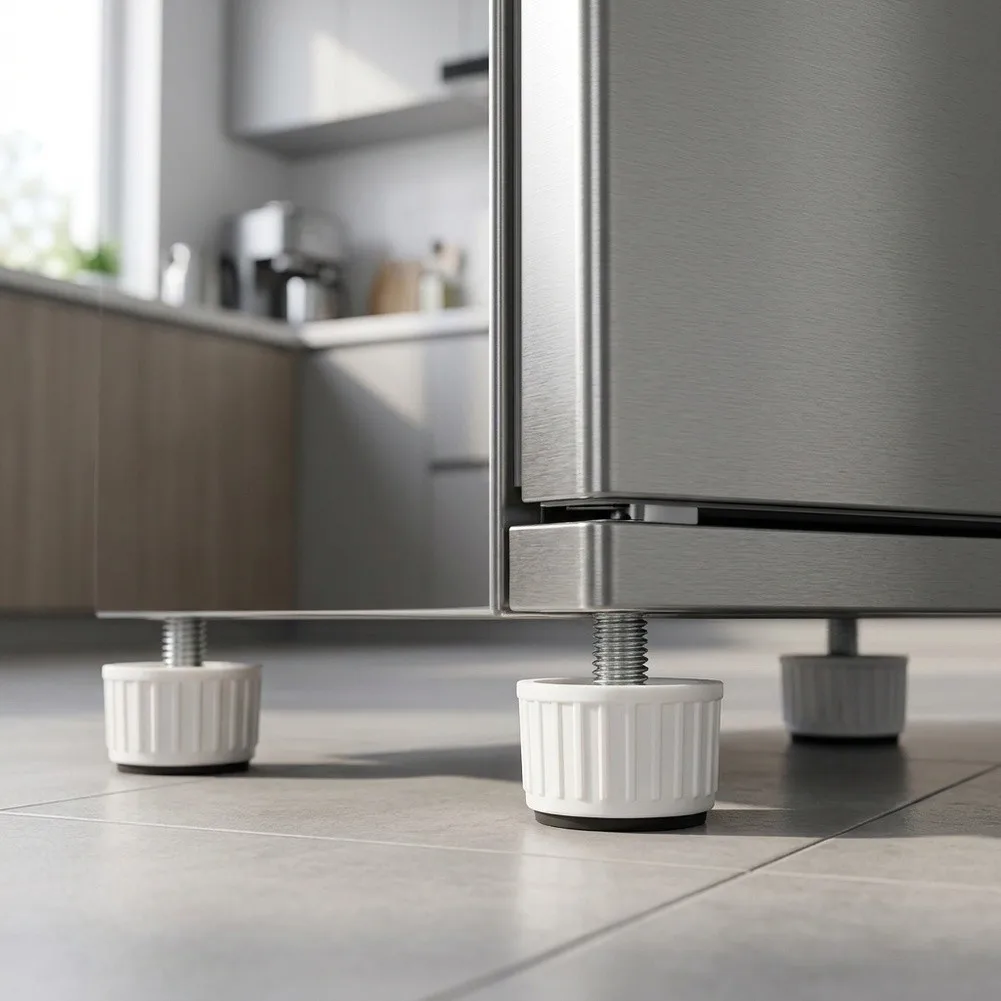 Adjustable Height Fridge Bottom Stand Set 4PCS for Leveling Refrigerators Freezers Tables Chairs on Uneven Floors