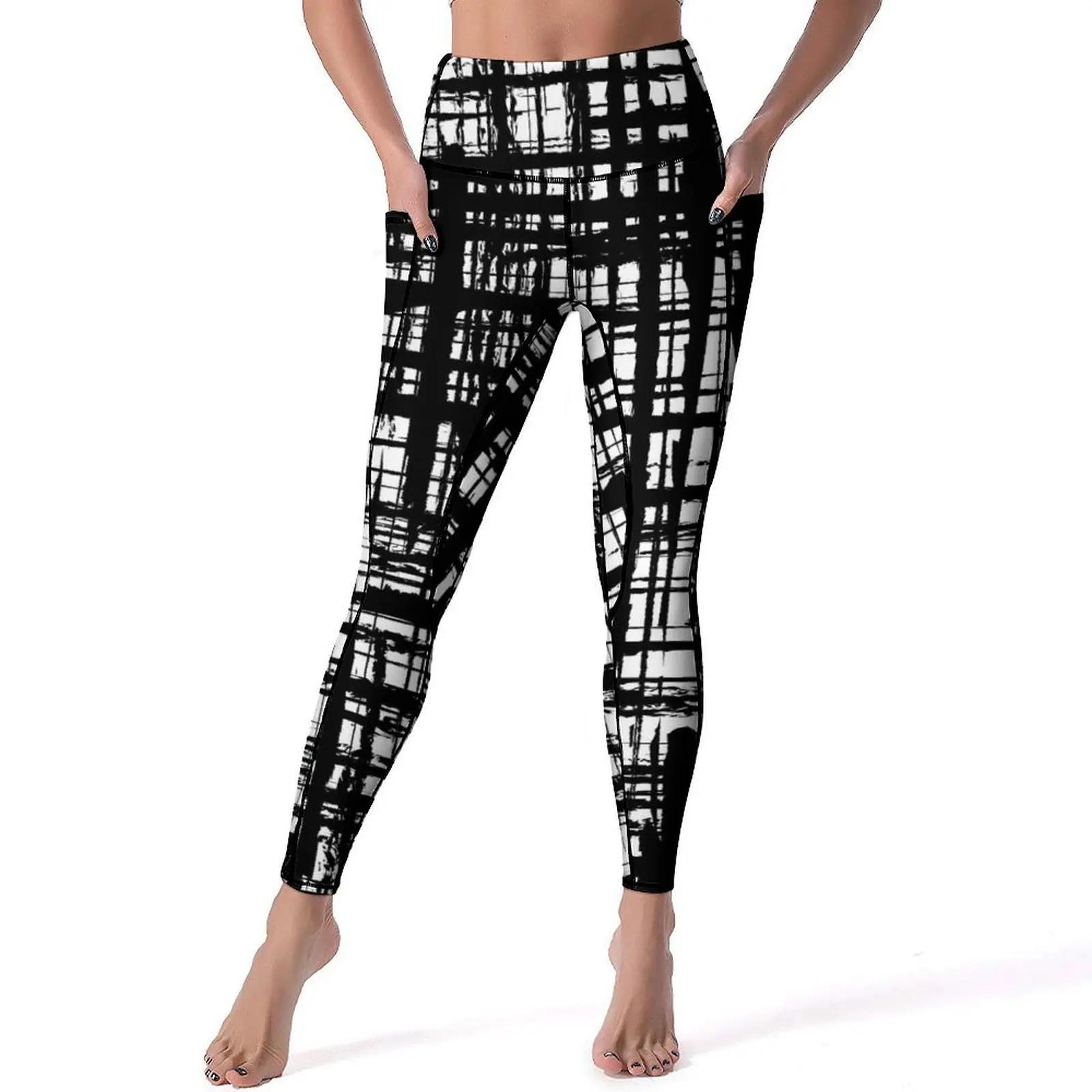 

Graffiti Print Yoga Pants Sexy Black Brush Graphic Leggings Push Up Fitness Leggins Women Sweet Quick-Dry Sports Tights