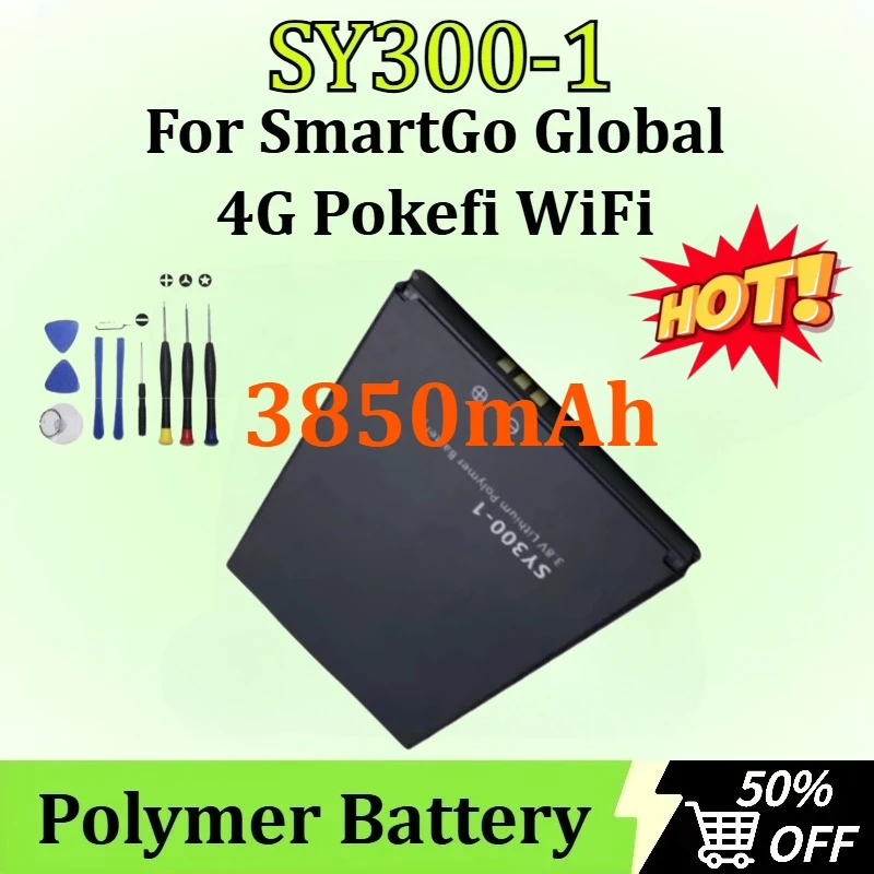 

New SY300-1 3850mAh Polymer Mobile Phone Battery for SmartGo Global 4G Pokefi WiFi High Quality Replaceable Battery