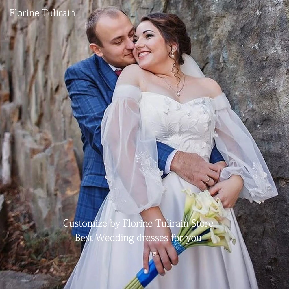 Vestido De novia negro elegante con mangas abullonadas y hombros descubiertos, traje a medida, cola De corte, para novias