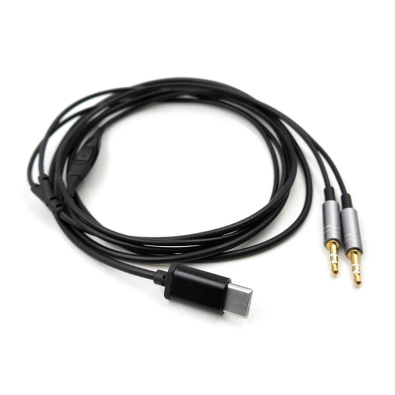 R91A Replace Lost or Damaged Type C to 2.5mm Headphone Cable with Mic for H1707 HE400i HE400S Headphone OFC Cores Wire