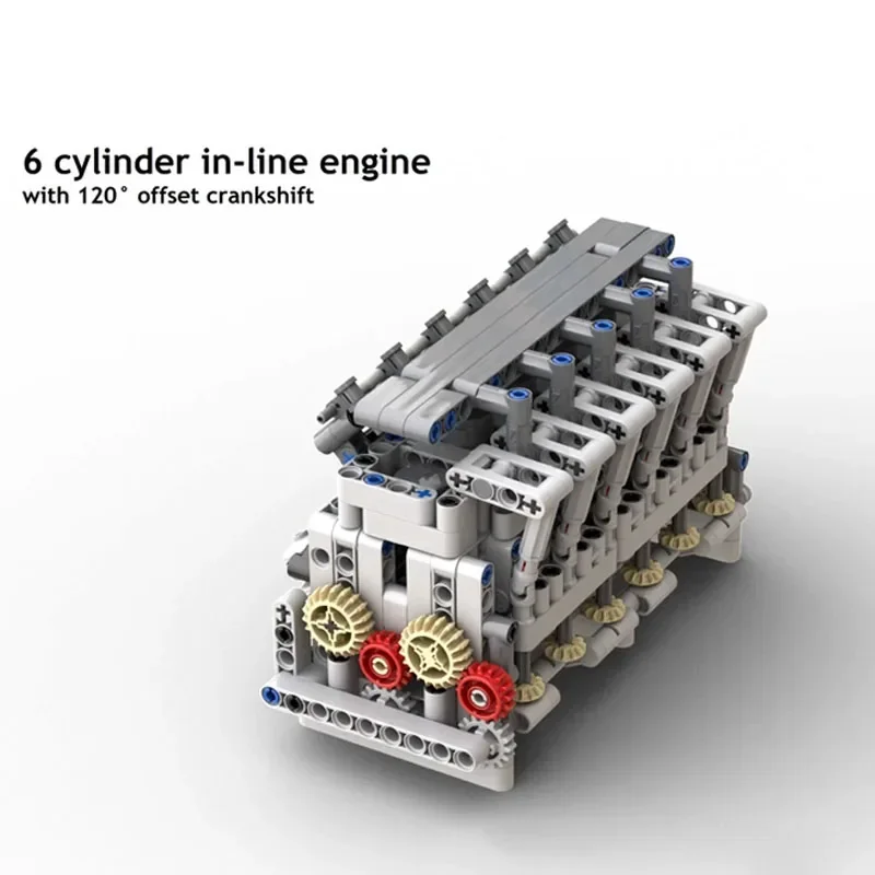 Building Block MOC-49780 Inline 6-cylinder Engine Static Version Assembly Building Block 531PCS Adult and Children's Toy Gift