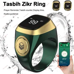 Iqibla Smart Tasbih Tally Counter per musulmani Zikr Ring Digital Tasbeeh 5 promemoria vibrazione tempo di preghiera impermeabile Qibla Subhah