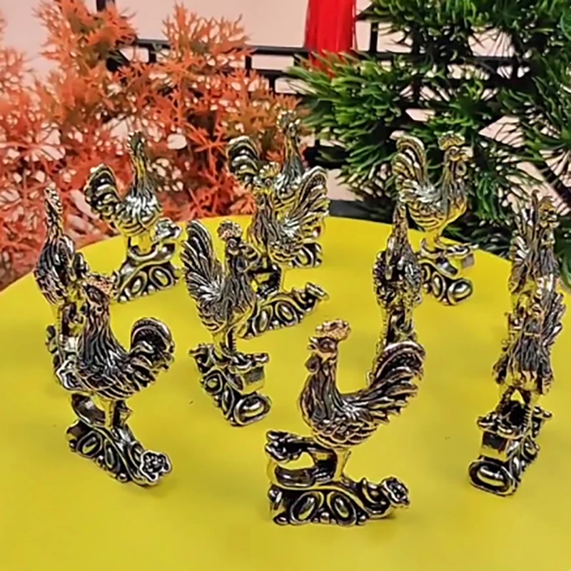 Geluk En Fortuin Haan Ornament Grote Pik Bronzen Beeldjes Massief Puur Messing Beeldjes Studie Desktop Decoraties Home Decor