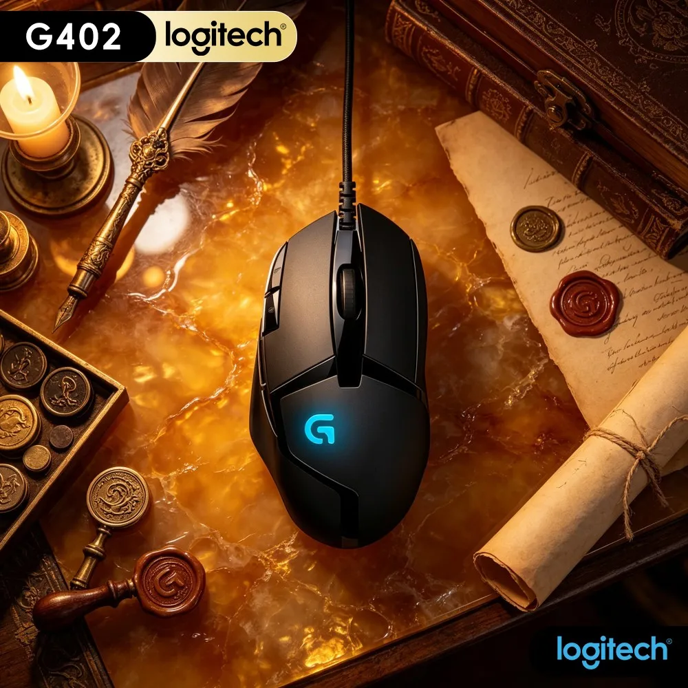 Logitech G402 Gaming Mouse Fusion Engine Sensor Core Max 4000 DPI Sensitivity For Entry‑Level Laptop FPS Game Hobby Usage