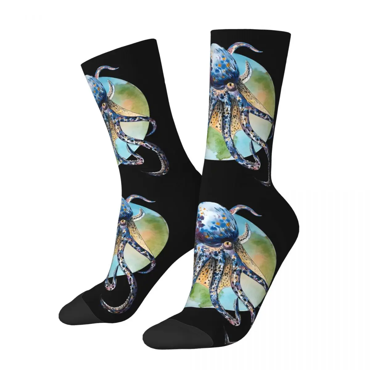 Octopus Surrounding The Earth-Global Warming-Save The Earth Tapestry Unisex Winter Socks Cycling Happy Socks street style Crazy