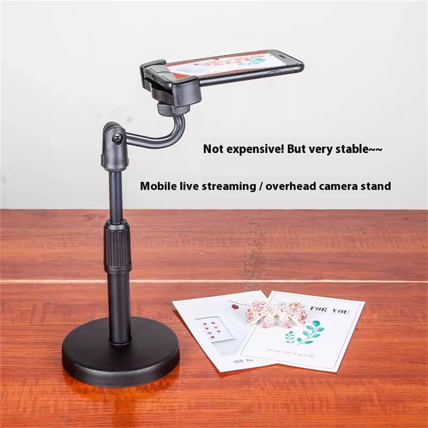 

Adjustable Phone/Pad Stand | 360° Rotation | Height Adjustable | For Live Stream/Video Shooting | Universal for iPhone/iPad
