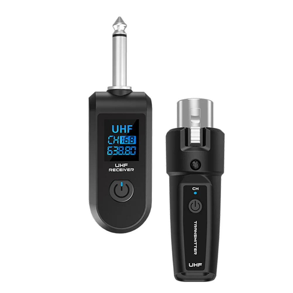 

Wireless Audio Transmitter Receiver System for Guitar and Bass Rechargeable Compact Design High Fidelity Transmission Live Stage