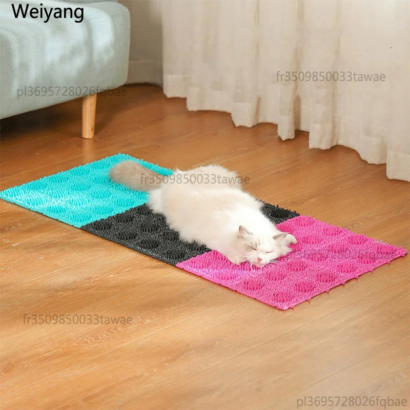 Rascador Cuadrado para Gatos, Alfombra Rascadora para Mascotas, Cepillo de Masaje para Gatos, Cepillo para Eliminar Pelo de Gatitos, Accesorios para Gatos
