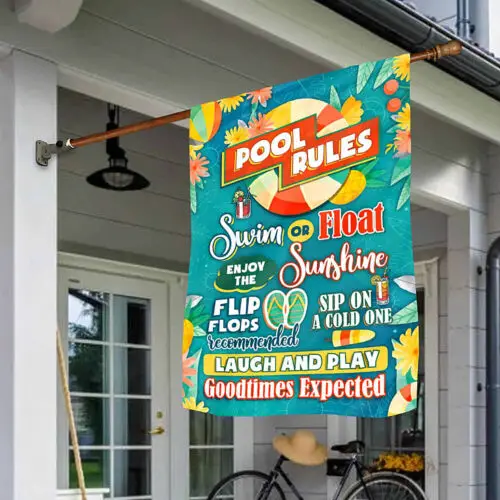 Pool Rules For Summer Season Flag – Enjoy The Sunshine Garden Flag