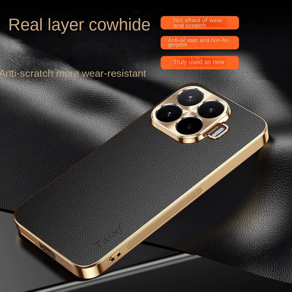 High quality Lychee Texture Electroplated Frame New Case For Xiaomi 17T Pro 17t Mi 17 Max 17 Pro Max 15 Ultra 14 pro Cover