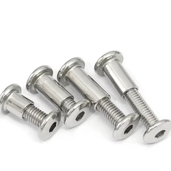 304 Stainless Steel Hexagon Socket Screw Locking Splint Screw Nut Combination Album Butt Account Book Nail Edge Chamfer M2~M10