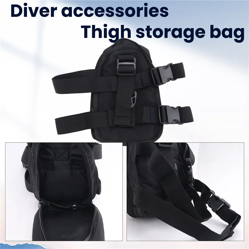 

AEF5-Diving Thigh Pocket Diver Zipper Storage Pouch With Leg Belt Straps Diving Cargo Bag For Technical Scuba Divers