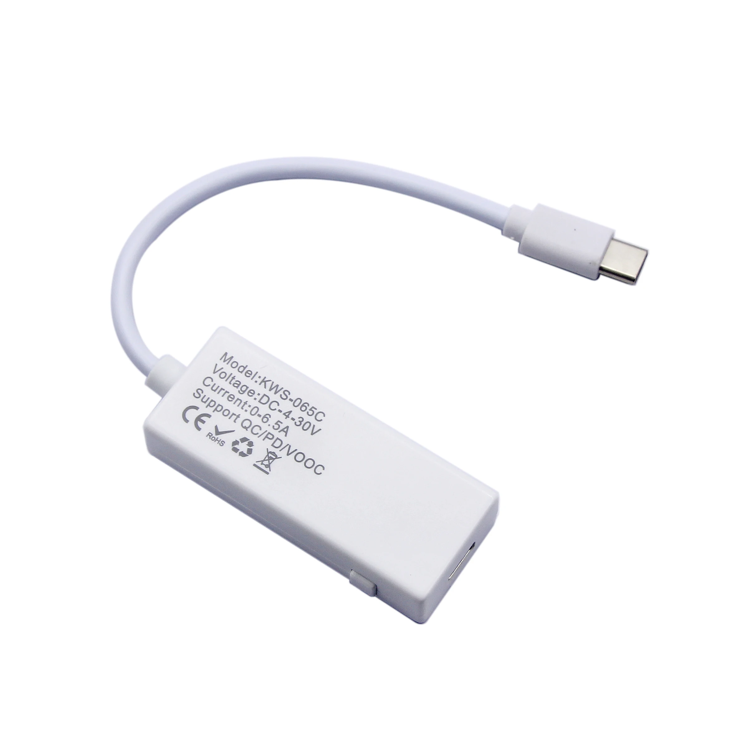 KWS-065C USB Type-C Tester 4-30V Digital Voltmeter Ammeter with Auto Cut-off Indicator Bidirectional Monitoring for Chargers