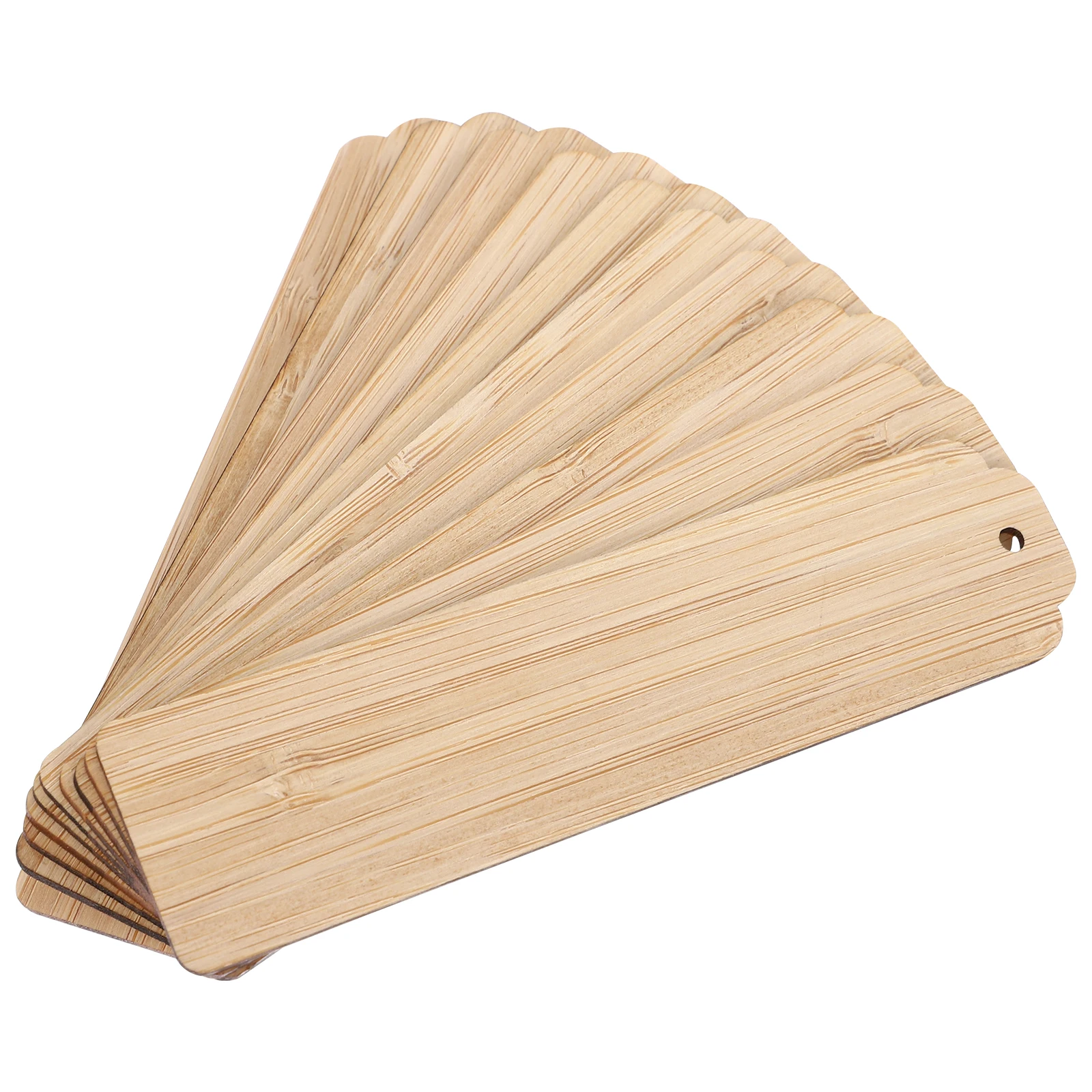

10pcs Blank Bookmarks Diy Wooden Craft Bookmarks Unfinished Wood Tags With Hole Creative Hanging Tags For Party Decor Reading