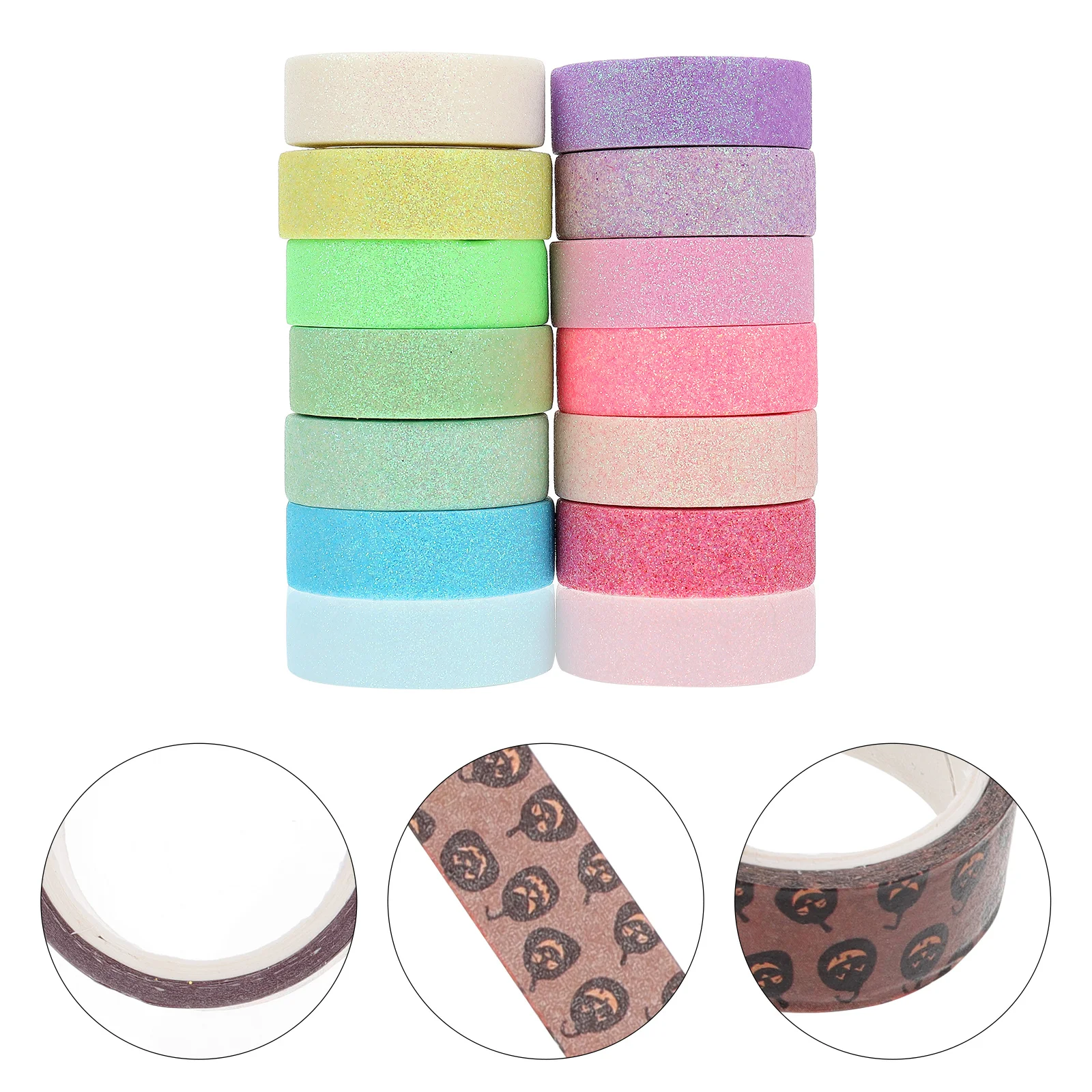 

12 Rolls Tape DIY Adhesive Tapes Colored Decorative Paper Aesthetic Washi Border