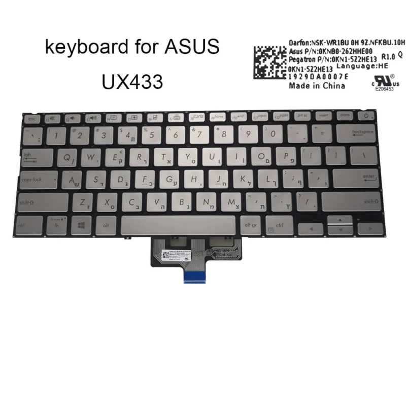 For Asus Deluxe zenbook UX433 UX433F UX433FAC HE 0KN1 5Z2HE13 Backlight keyboard