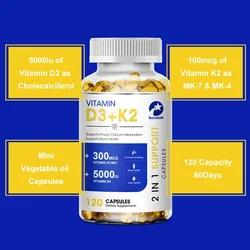 D3K2 Vitamin Capsule Organic Teeth&Skeletal&Heart Vitamin supplement Calcium Absorption, Bone, Immune System Support