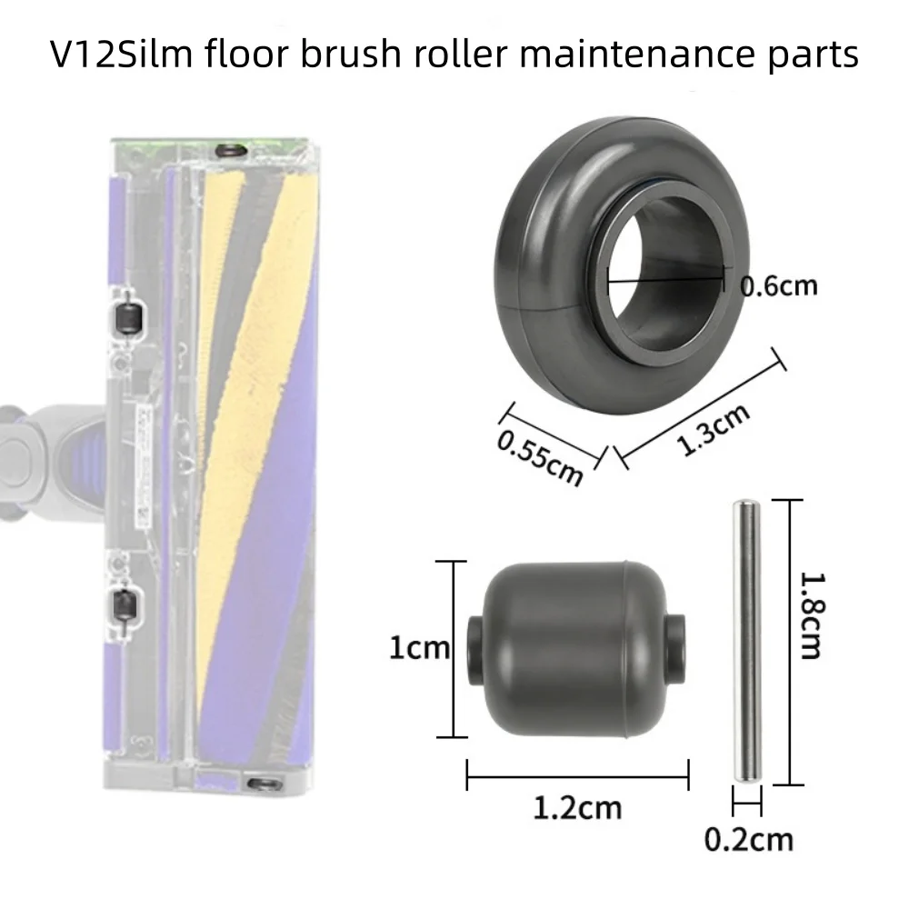 Suitable for Dyson V12Slim V10Slim V15 Handheld Vacuum Cleaner Soft Velvet Floor Brush Bottom Size Roller Replacement Parts