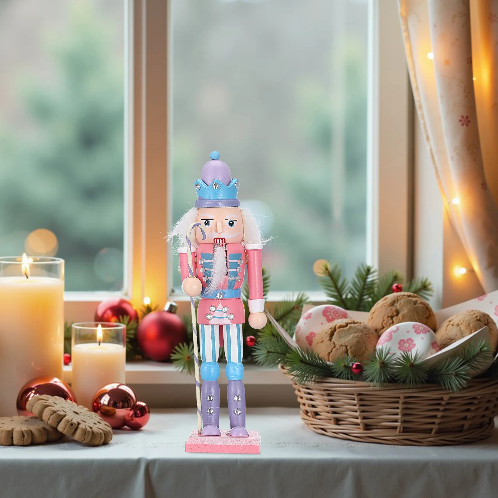 

4Pcs Wooden Nutcracker Decor Christmas Decoration Craft for Xmas Party Table Centerpiece Holiday Scene Layout Supplies