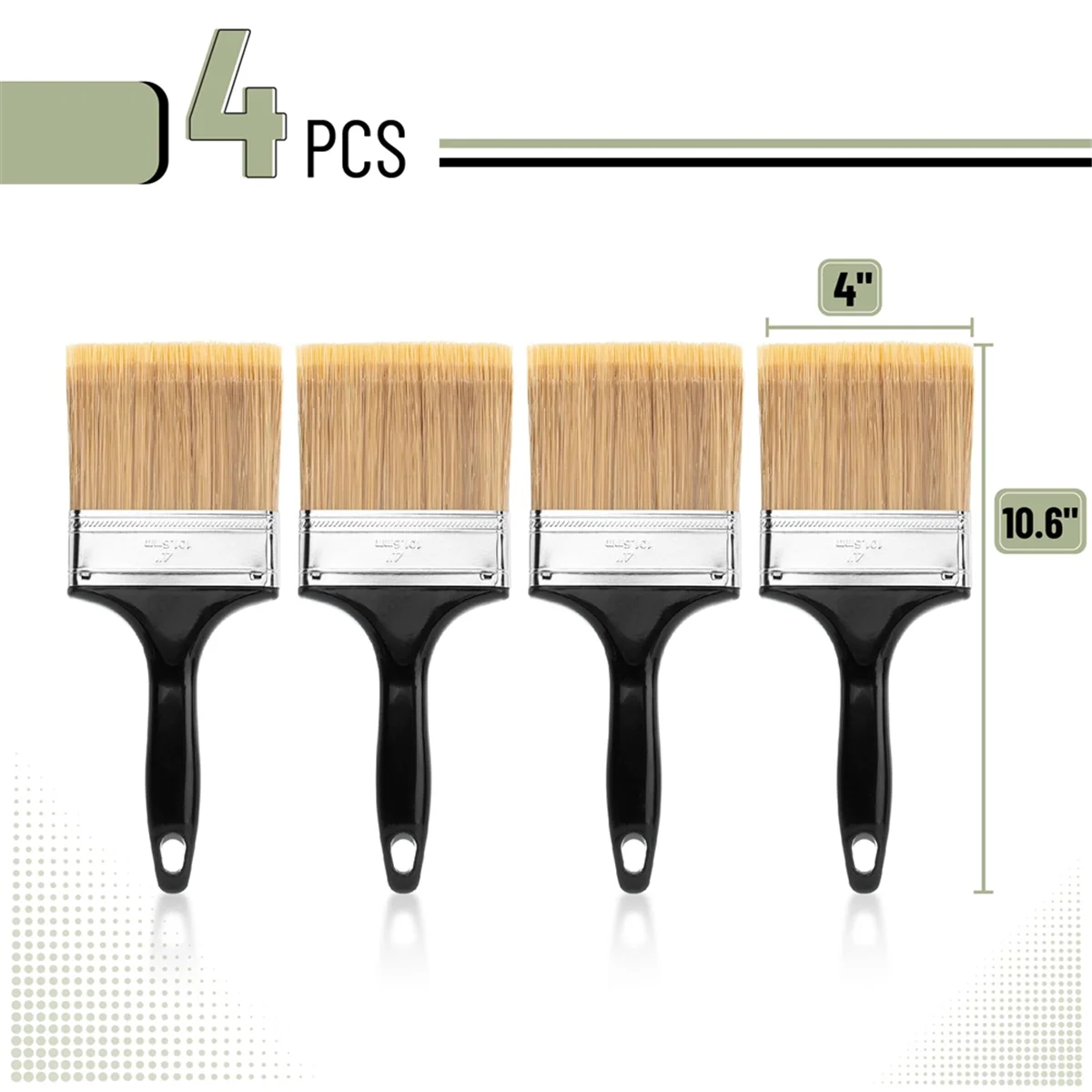 ABNJ Paint Brushes, 4-Inch,Flat Paint Brushes for Walls, Furniture Paint Brush Set, Wall Paint Brushes for Painting Walls