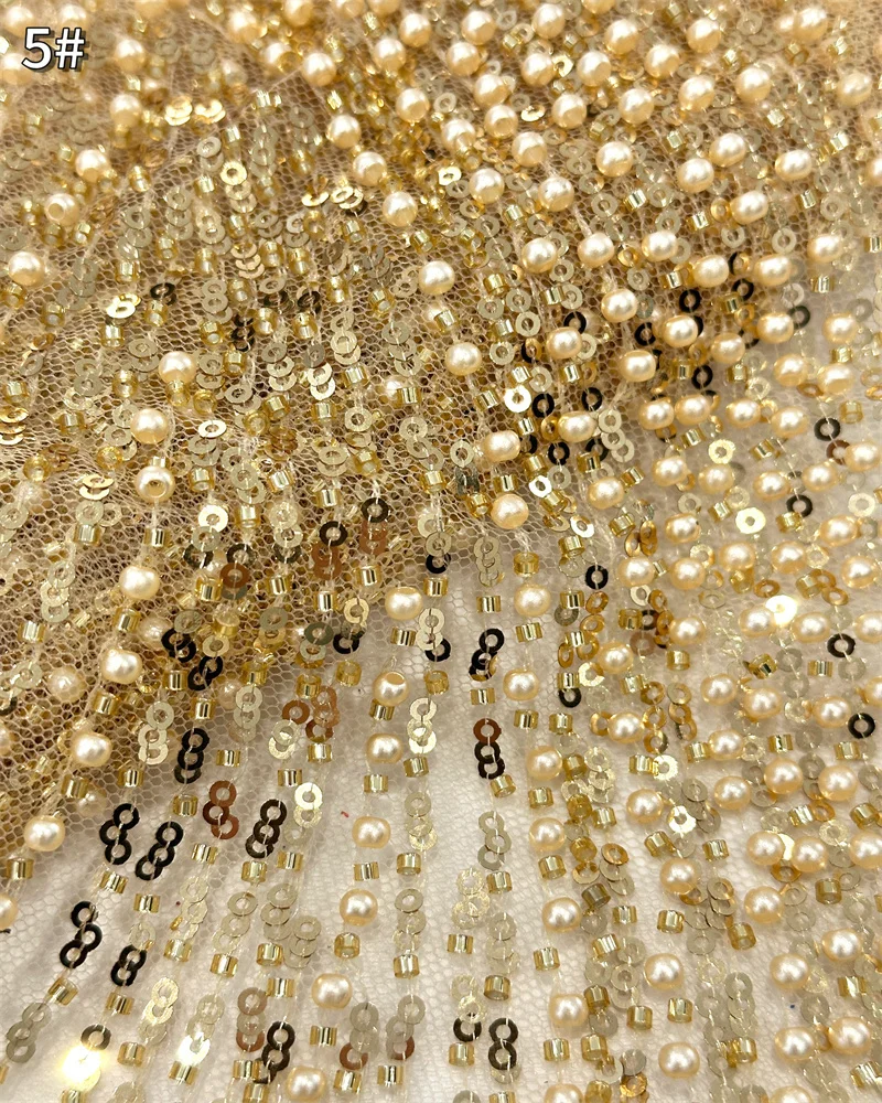 

Медисон, нигерийское кружево с блестками, африканские бусины, кружевная ткань, 2021, высокое качество, 5 ярдов, африканский французский тюль, сетчатая кружевная ткань для вечеринки