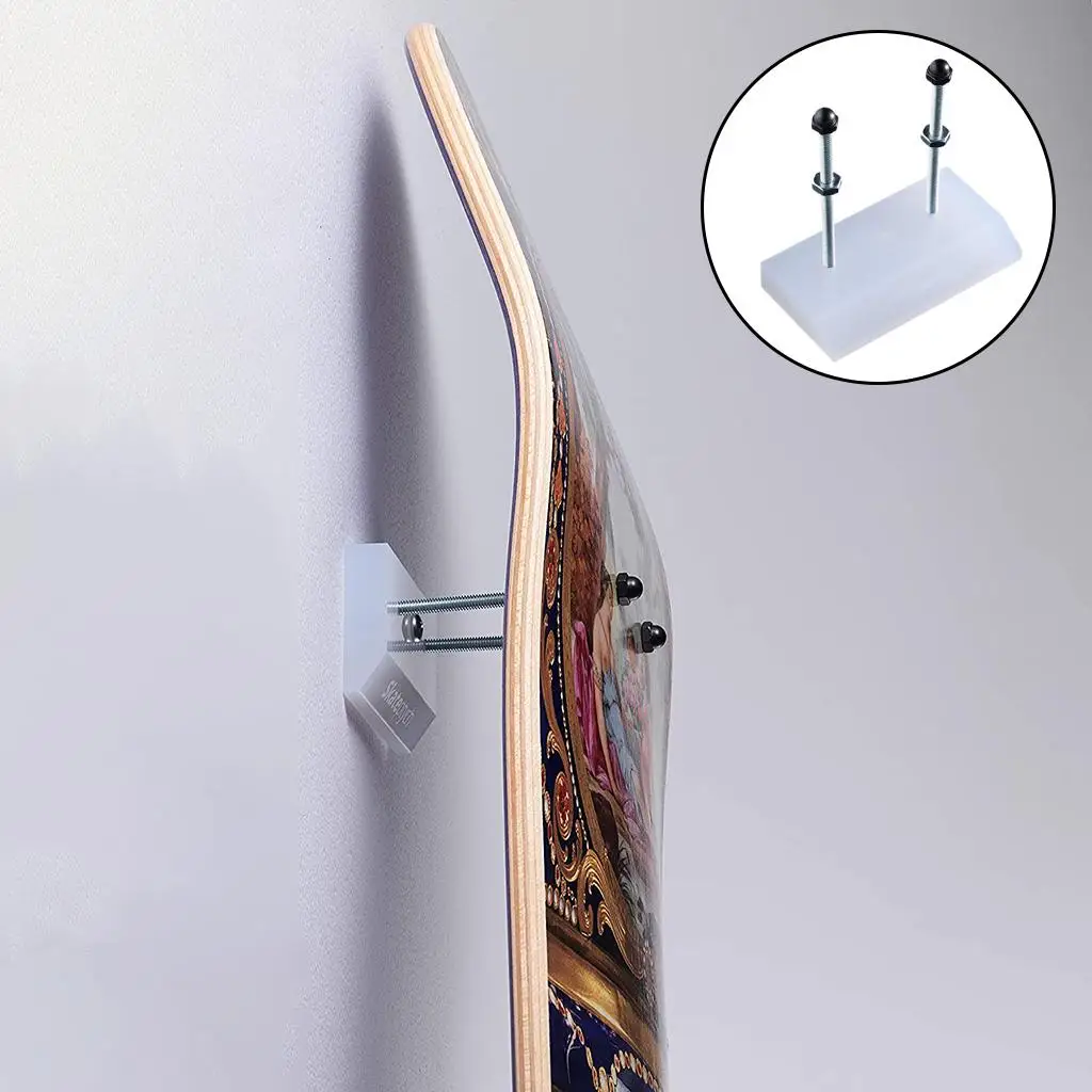 5-6pack Skateboard Wall Hanger Wall Mount Floating for Skateboard Skis White