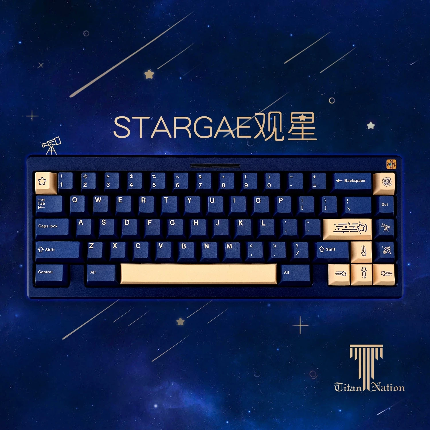 Imagem -02 - Chaves Conjunto Gmk Stargaze Keycaps Pbt Tintura Sublimação Chave Tampões Cherry Perfil Keycap com 7u Spacebar 1.75u 2u Shift 133