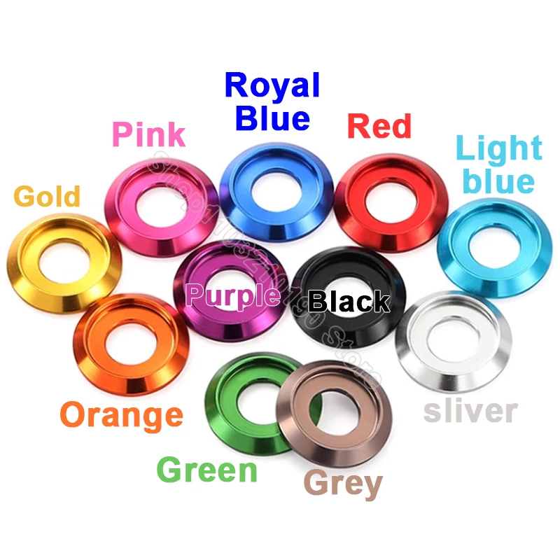 2-10pcs M2 M2.5 M3 M4 M5 M6 M8 Colourful Aluminum Alloy Washers Round Cap Cup Gasket For Button Head Screw RC Car Accessories