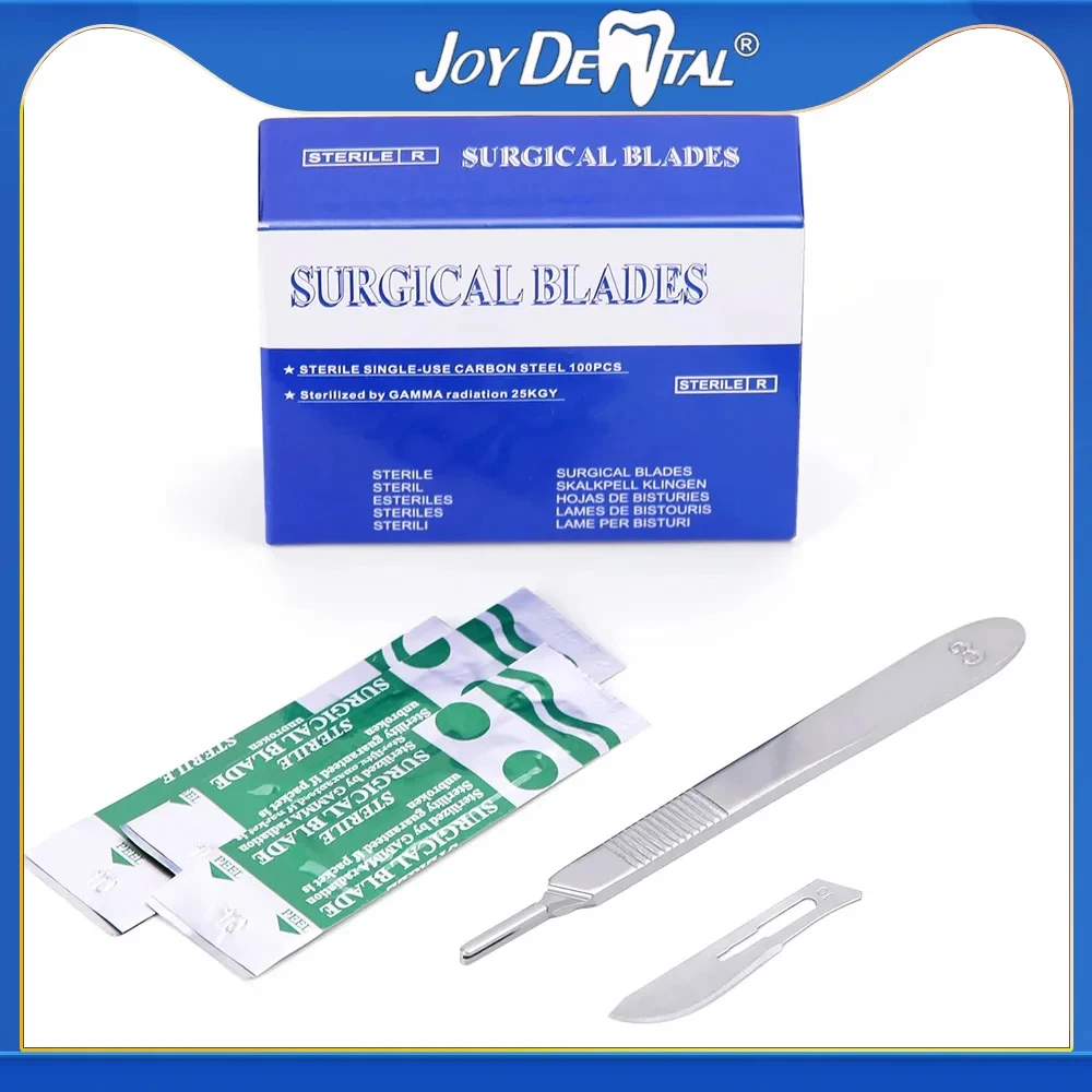 JOY DENTAL Surgical Scalpel Sterilized Blades Carbon Steel Material Size 10#/11#/15# Optional