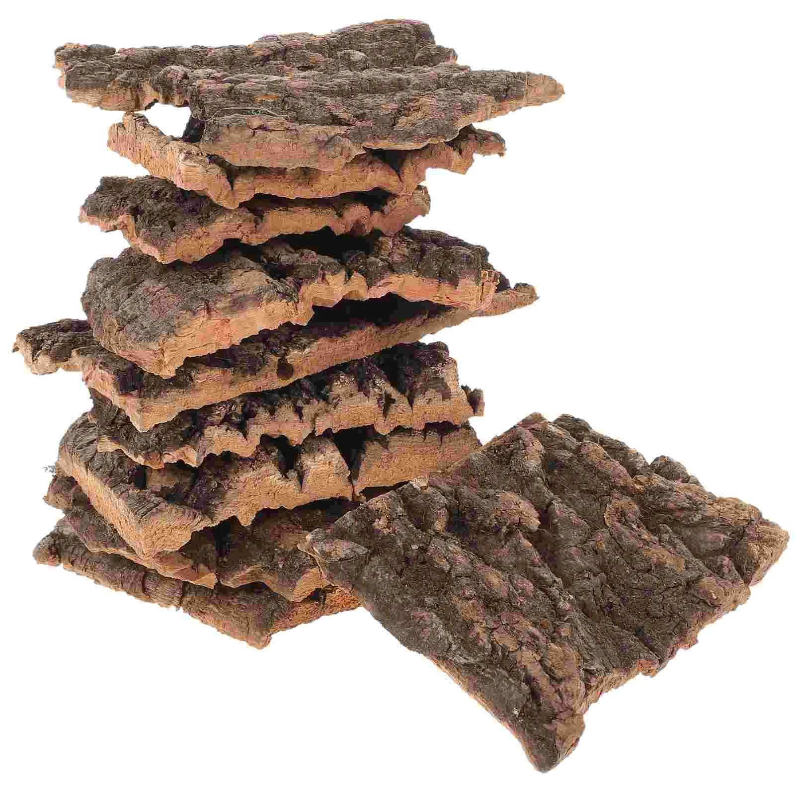 

10 Pcs Artificial Bark Terrarium Fogger Decor Snake Basking Platform Cork Reptiles Decorations Wood Tree