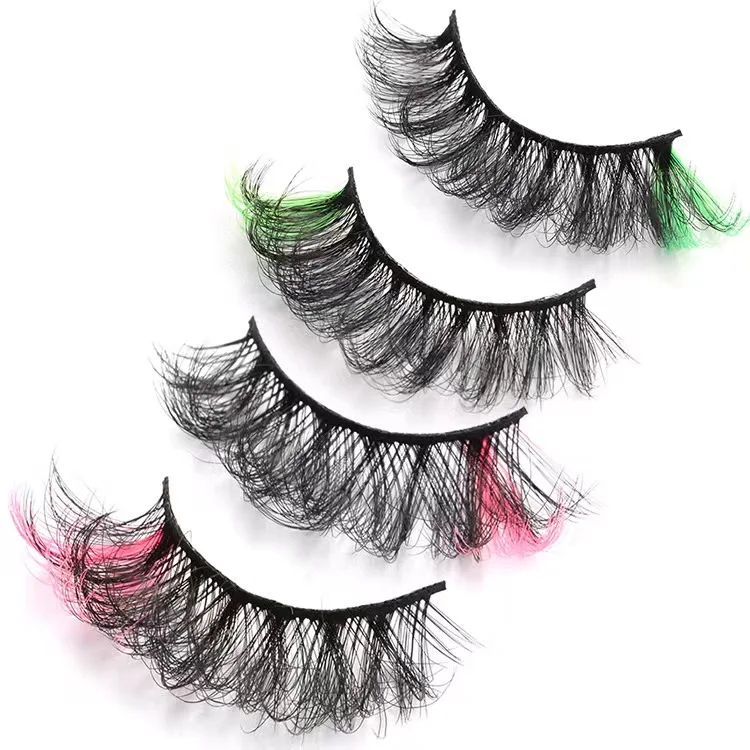 Pestañas largas y naturales de colores para fiesta, extensión de pestañas voluminosas para Halloween, sombra de ojos gruesa