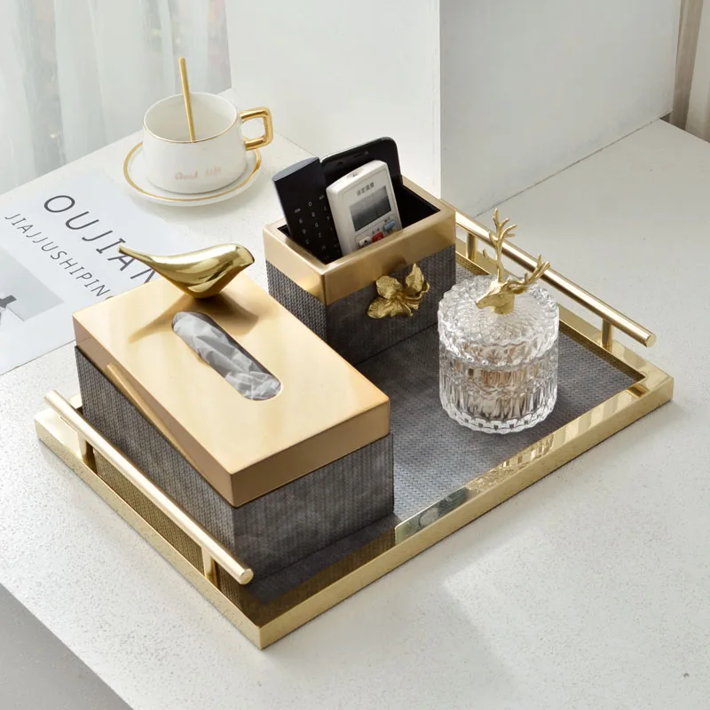 Napkin Paper Towel Holder Home Car Paper Towel Box With Lid Stand Decoration Coffee Table Coffee Table Desktop Organizer tray se