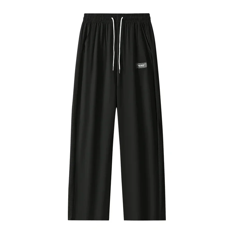 

Брюки мужские с широкими штанинами, длинные драпированные штаны, модная уличная одежда, однотонные черные Костюмные брюки оверсайз с эластичной талией, весна-лето