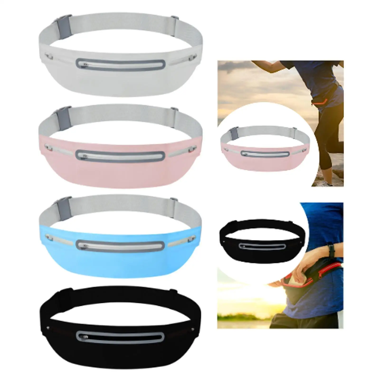 

Running Belt Fanny Pack, Phone Holder, Portable Sports Fanny Pack, Waist Bag Runner Pouch Belt for Fitness Hiking Cycling