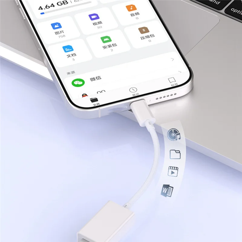 A76F-OTG Adapter Typec To USB Double-Sided 3.0 Adapter Cable To USB Flash Drive Suitable For  16/15 Android Converter