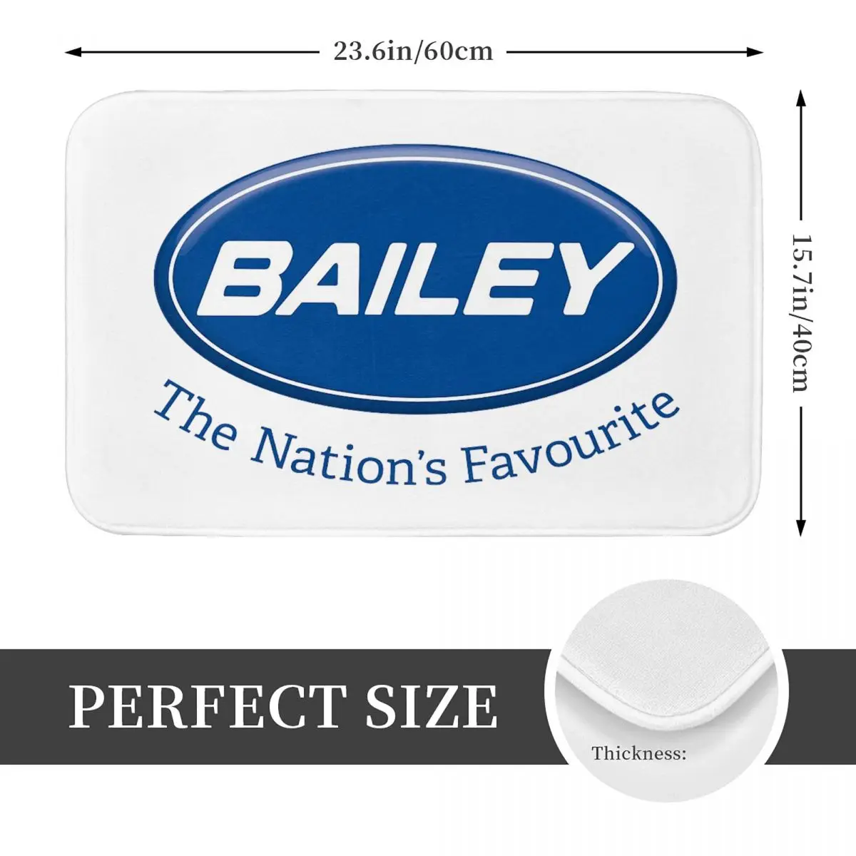 Bailey Caravan Doormat Kitchen Entrance Home Floor Mat Non-slip Carpet Rug for Balcony Footpad Mats