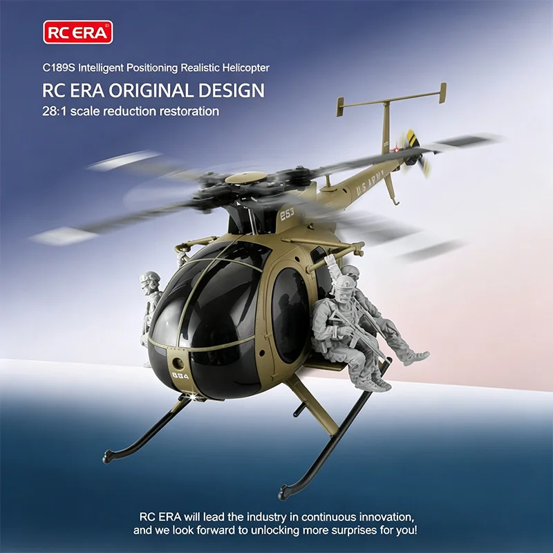 RC ERA C189S (MD500) 1:28 Scale Bird Remote Control Helicopter Entry-Level Outdoor With Rounded Nose Auto Stabilized Helicopter